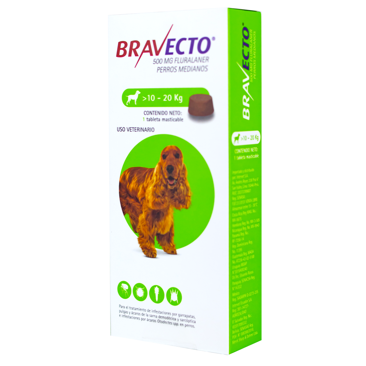 Bravecto 500 mg de 10 kg a 20 kg Patacenter