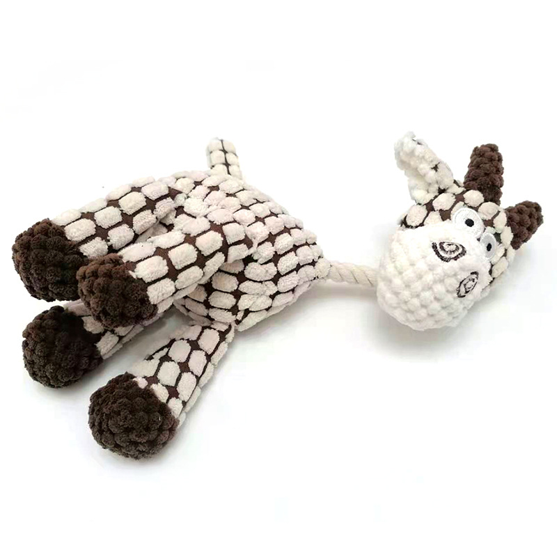 Juguete de peluche vaca cuerda - Imagen 2